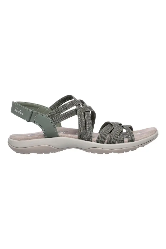 Sandali verde oliva con fasce elastiche regolabili Skechers REGGAE SLIM SUMMER GETAWAY [VERDE OLIVA]
