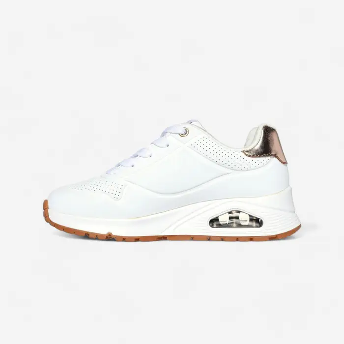 Scarpe da ginnastica Skechers bambina UNO con lacci bianco-oro | Skechers