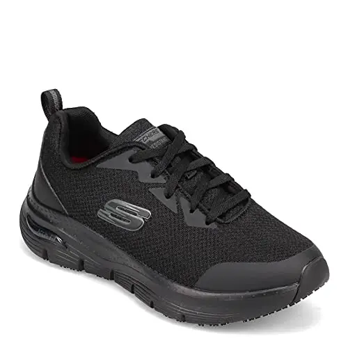 Skechers Scarpe Professionali Arch Fit da Donna, Nero, 38.5 EU, Nero, 38.5 EU