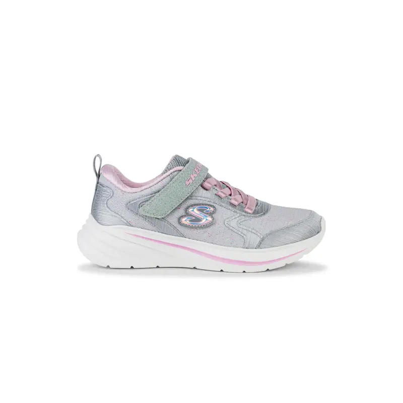 SKECHERS Sneakers bambina grigie da ginnastica Wave 92 con velcro