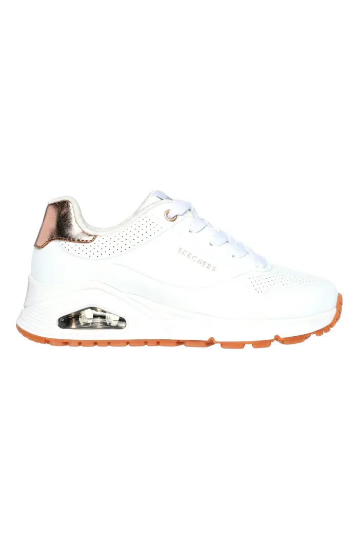Sneakers bianche con inserti metallici Skechers UNO Gen1 SHIMMER AWAY ESS STREET GIRLS [BIANCO]