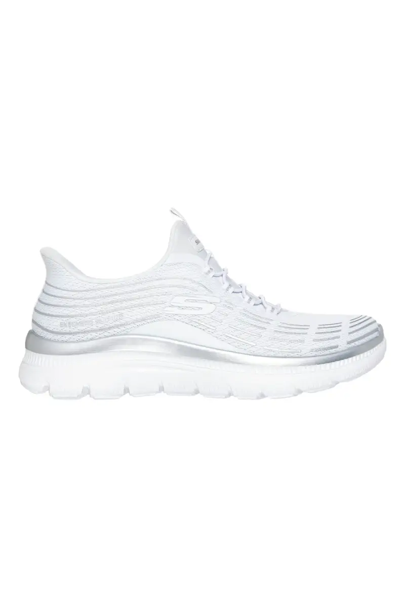 SKECHERS Sneakers bianche leggere in tessuto traspirante Summits Plus Soft Luster [BIANCO