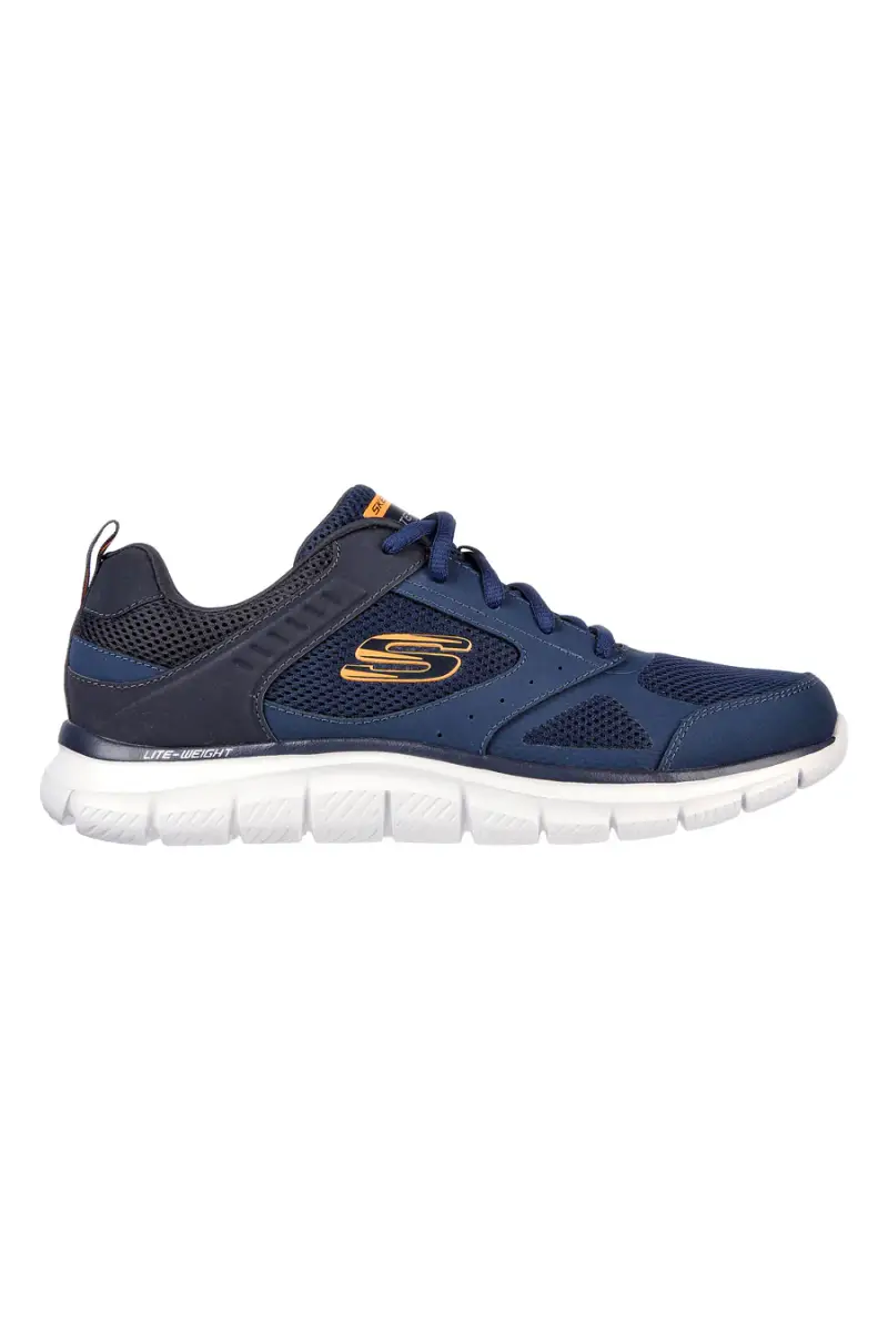 SKECHERS Sneakers blu in mesh stringate Track Syntac [NAVY]