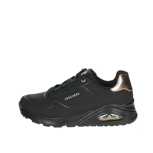Skechers Uno Gen1 Shimmer Away, Scarpe sportive Bambine e ragazze, Black Synthetic Black Trim, 30 EU