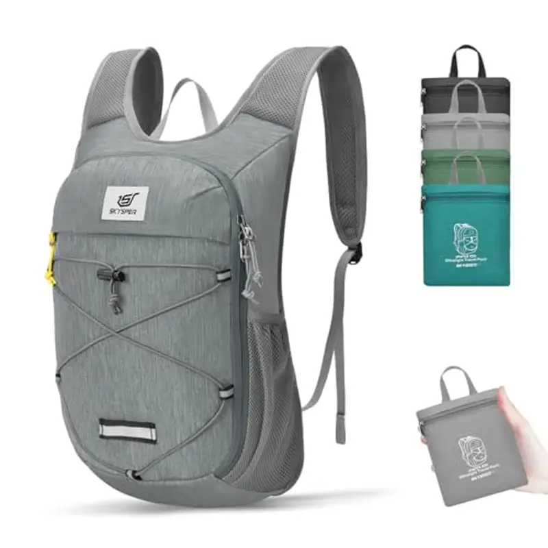 SKYSPER Zaino Trekking 10L Ultraleggero Pieghevole, Piccolo per Uomo Donna, da Viaggio Escursione Gita Bici