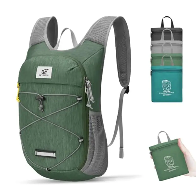 SKYSPER Zaino Trekking 10L Ultraleggero Pieghevole, Piccolo per Uomo Donna, da Viaggio Escursione Gita Bici