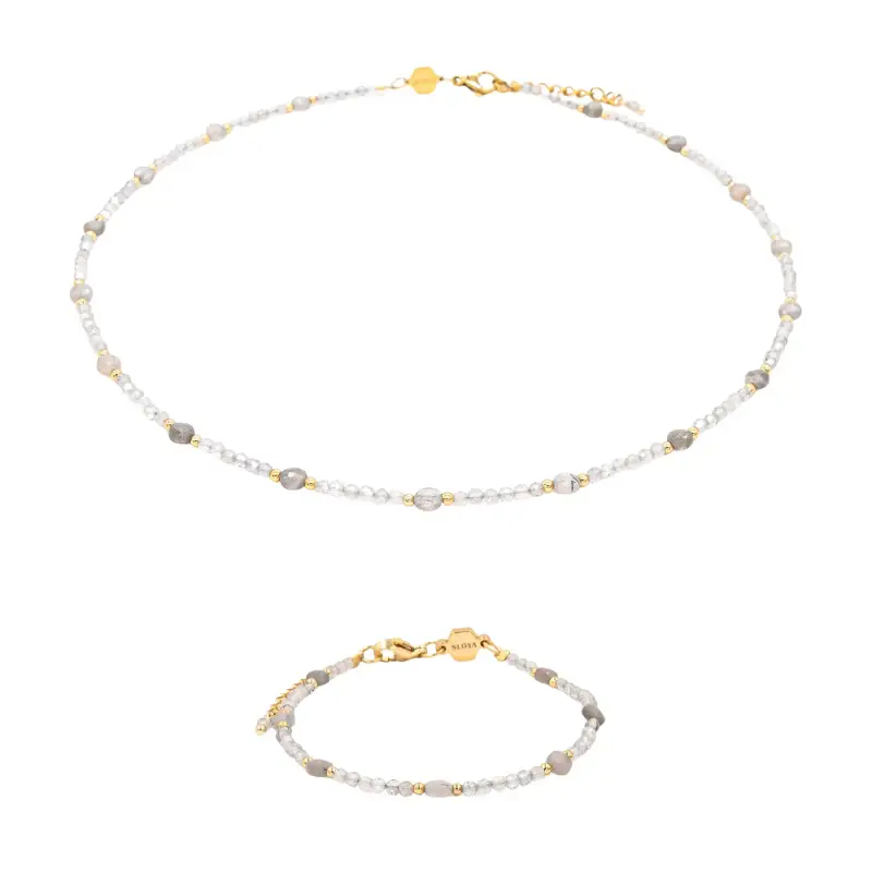 Sloya Collana e bracciale in pietre di Labradorite donna Paloma