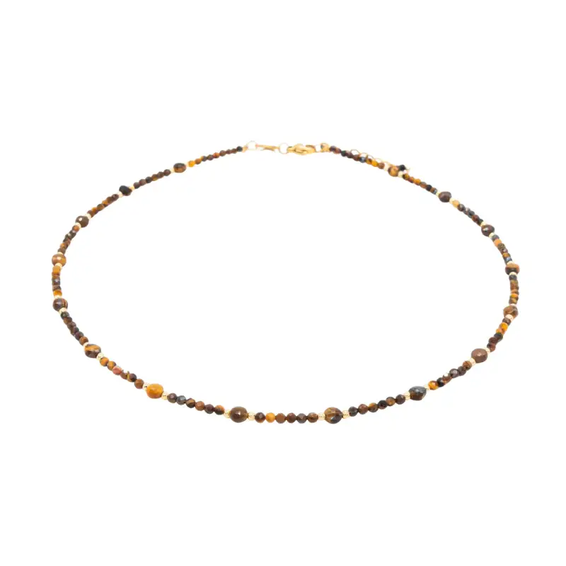 Sloya Collana in pietra occhio di tigre donna Paloma