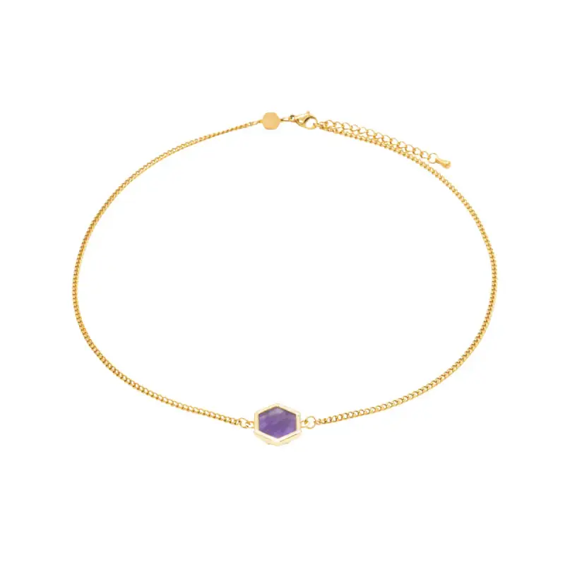 Sloya Collana in pietre di ametista donna Hexalia