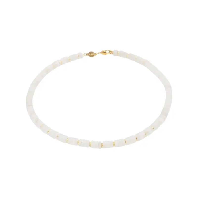 Sloya Collana in pietre di giada bianca donna Blima