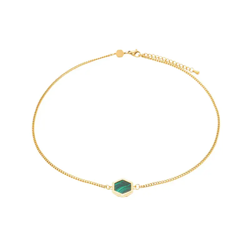 Sloya Collana in pietre di malachite donna Hexalia
