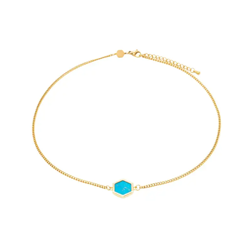 Sloya Collana in pietre turchesi da donna Hexalia