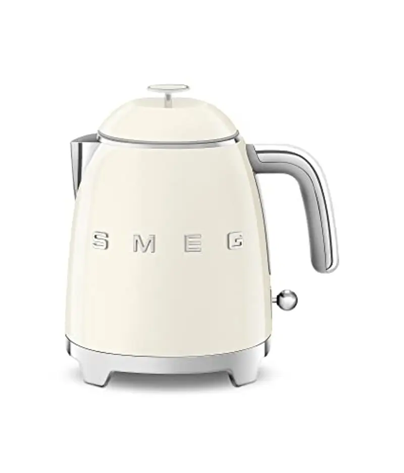 Smeg Bollitore Elettrico Piccolo KLF05CREU 0, 8 L, Filtro Acciaio Inox, Autospegnimento di Sicurezza, Indicatore