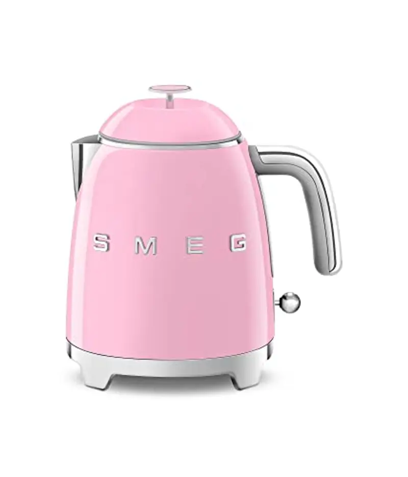 Smeg Bollitore Elettrico Piccolo KLF05PKEU 0, 8 L, Filtro Acciaio Inox, Autospegnimento di Sicurezza, Indicatore