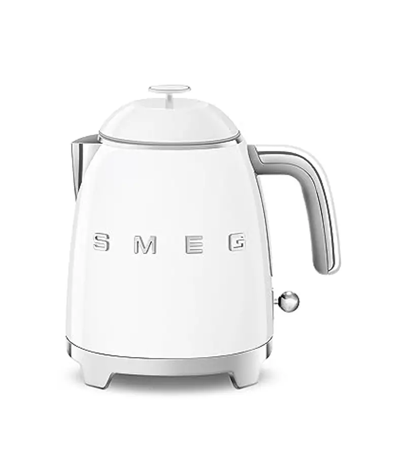 Smeg Bollitore Elettrico Piccolo KLF05WHEU 0, 8 L, Filtro in Acciaio Inox, Autospegnimento di Sicurezza, Indicatore