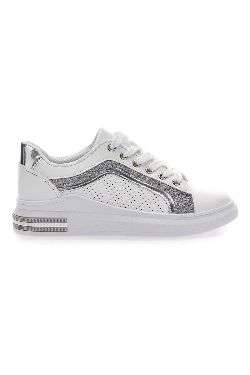 PRIMA RIGA Sneakers Bianche e Argento 435