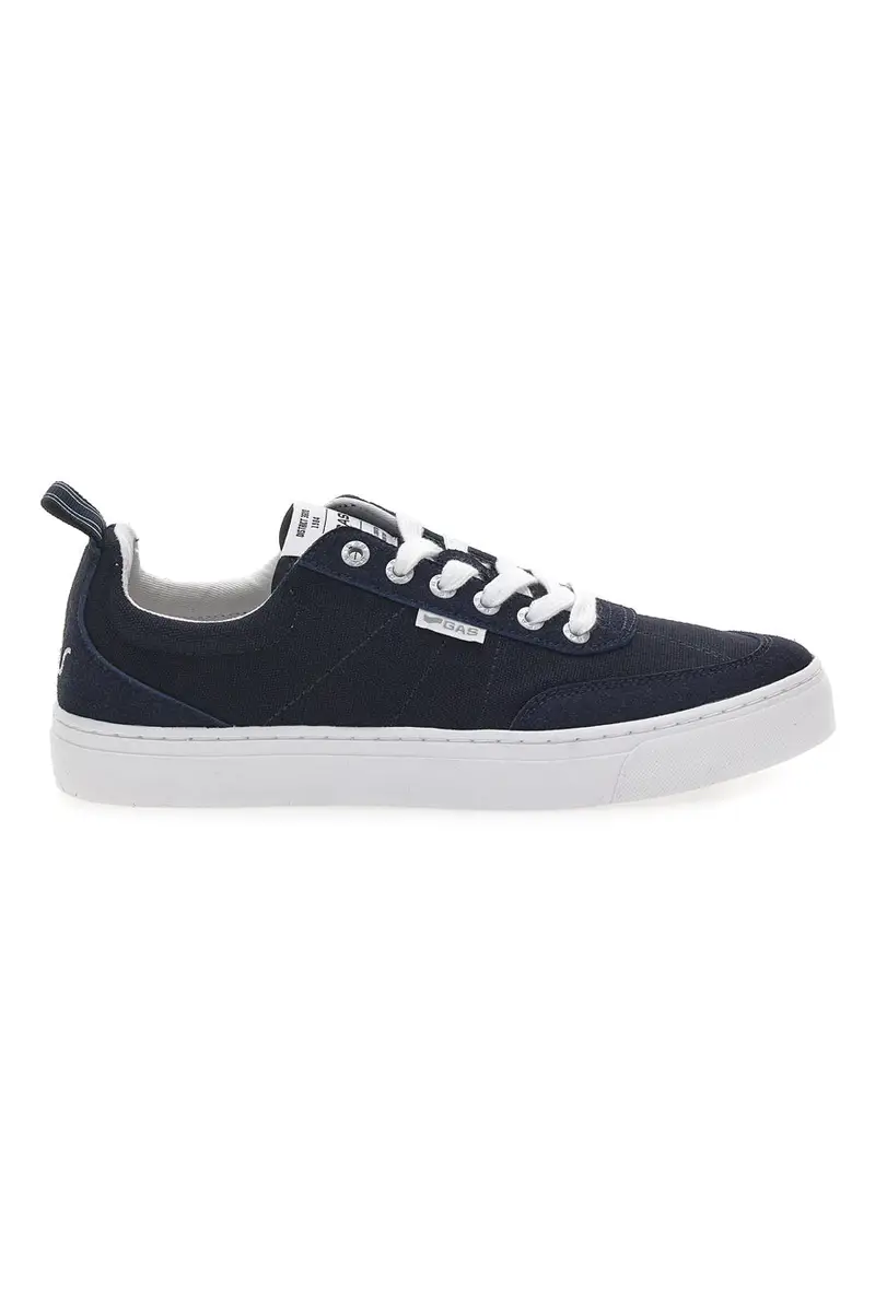 GAS Sneakers blu in tela con suola bianca 514005