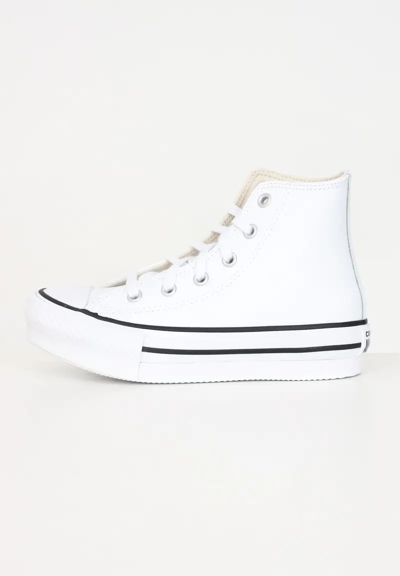 Converse Sneakers Chuck Taylor All Star Platform Leather bianche per bambino e bambina