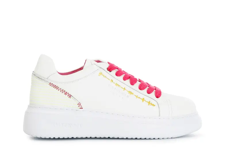 CafèNoir sneakers con cuciture ornamentali a contrasto multi bianco