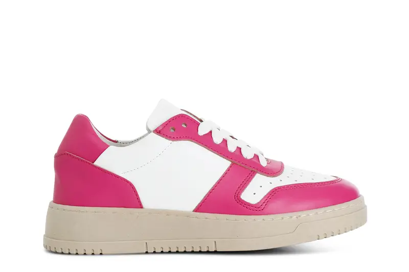 CafèNoir sneakers donna in pelle bianco/fuxia