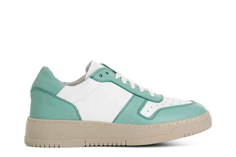CafèNoir sneakers donna in pelle bianco/verde
