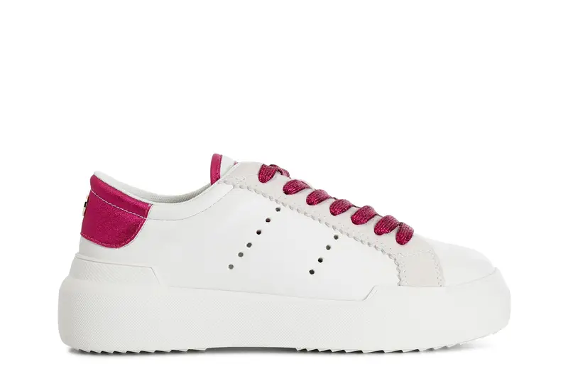 CafèNoir sneakers donna in similpelle bianco/fuxia