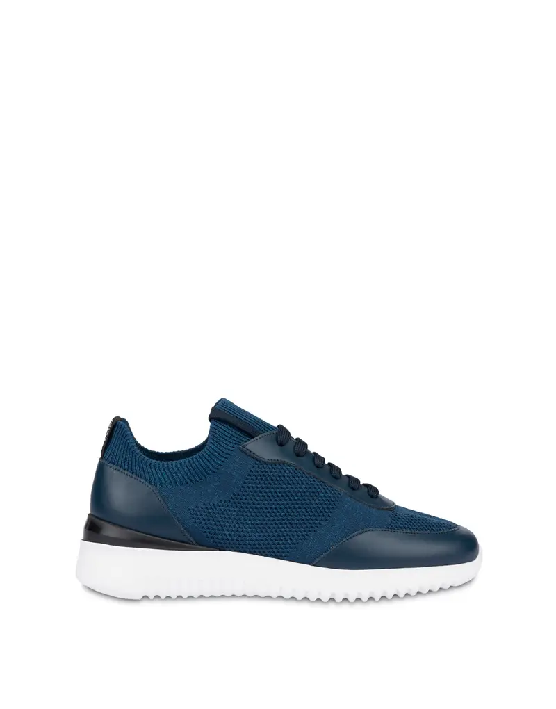 pollini Sneakers in maglia e vitello B-side BLU/BLU