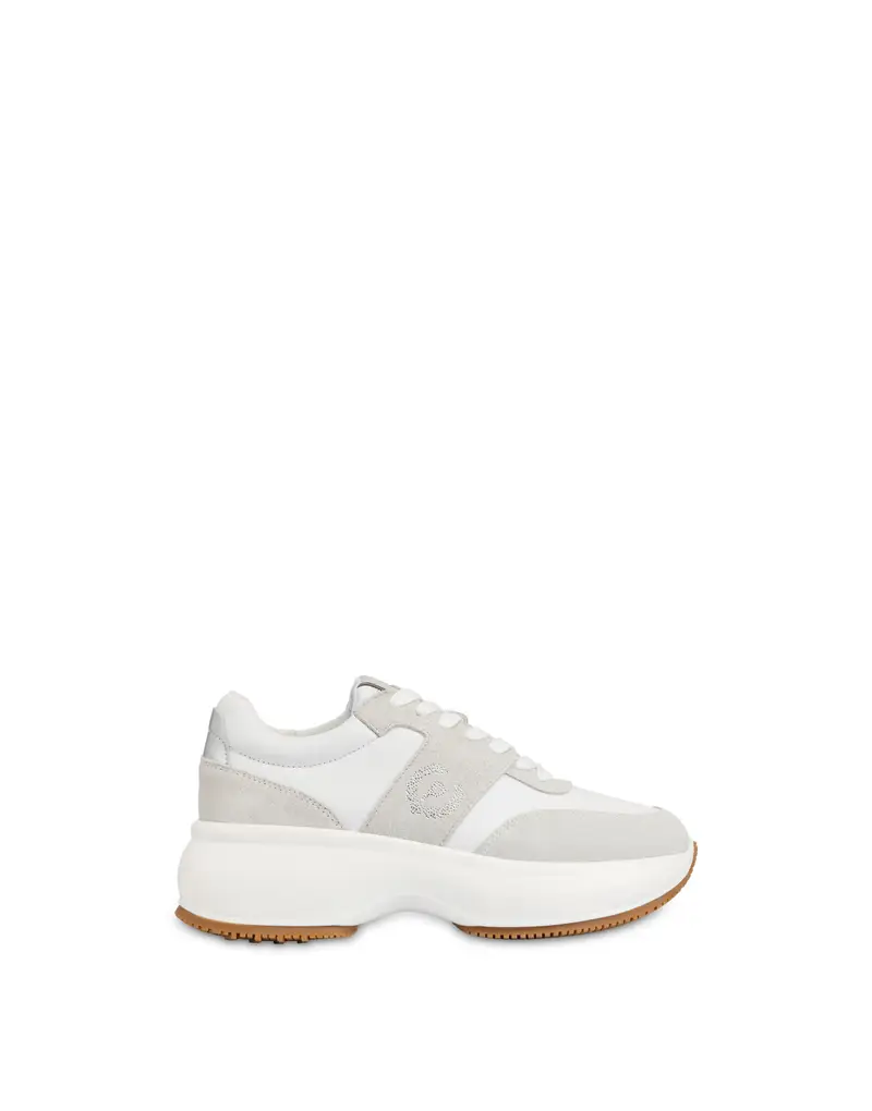 pollini Sneakers in vitello e crosta Emily CLOUD/CLOUD/ARGENTO