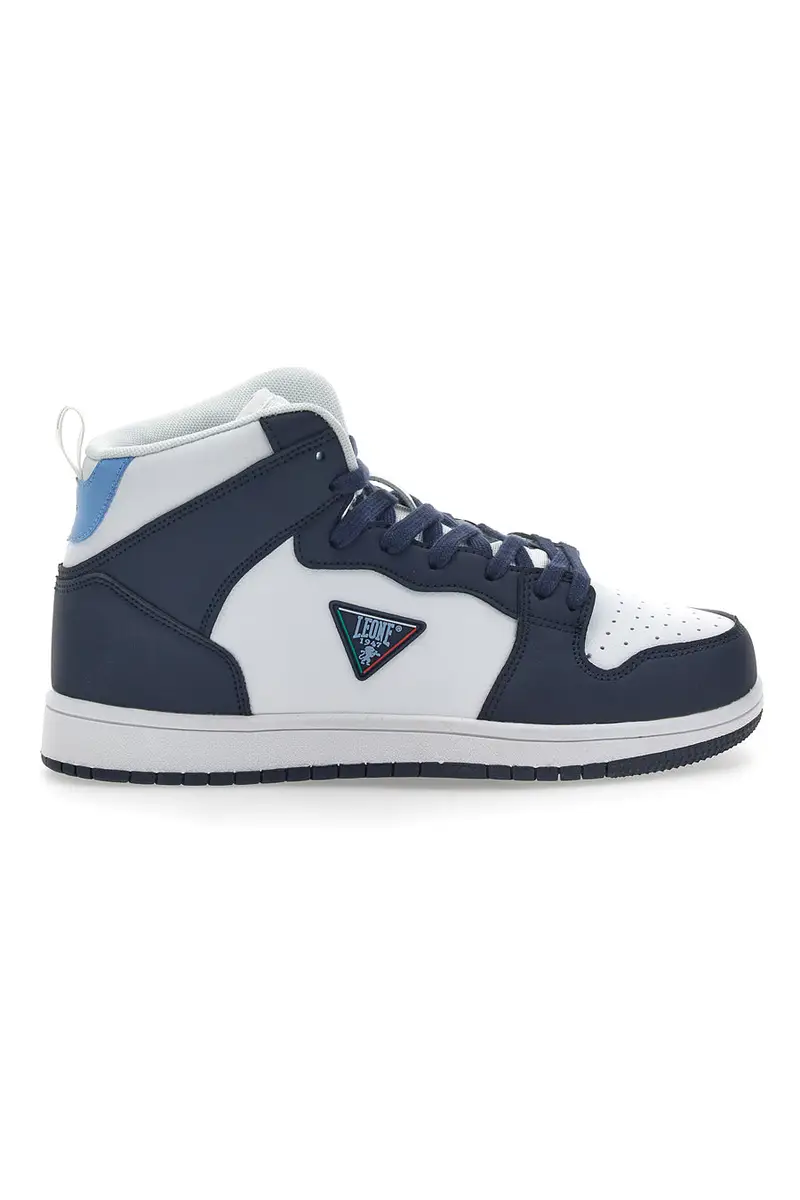 LEONE Sneakers Mid-Cut Bianche e Blu 37 [NAVY]