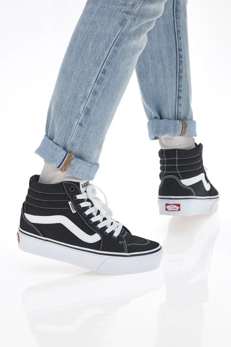 VANS Sneakers Nere e Bianche Mid-cut Filmore Hi Platform