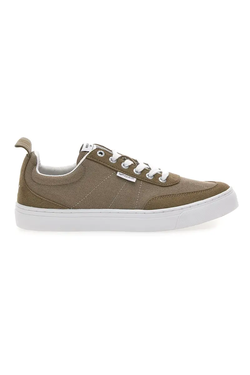 GAS Sneakers taupe in tela con suola bianca 514005