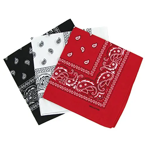 Laciteinterdite Snner - Bandane paisley, 3 pezzi, rosso, bianco, nero