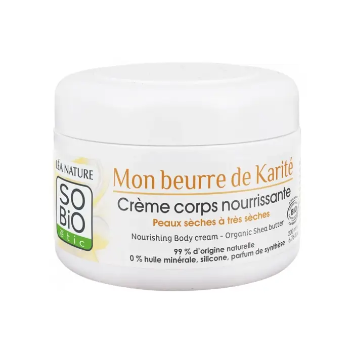 SO BiO étic LÉa nature Crema Corpo Nutriente al Burro di Karitè, 200 ml