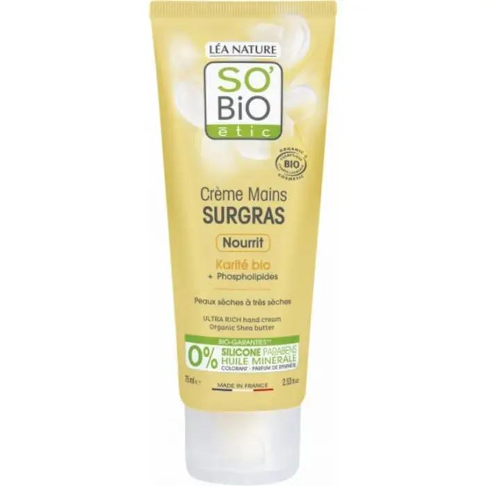 SO BiO étic LÉa nature Crema Mani Nutriente al Burro di Karité Bio, 75 ml