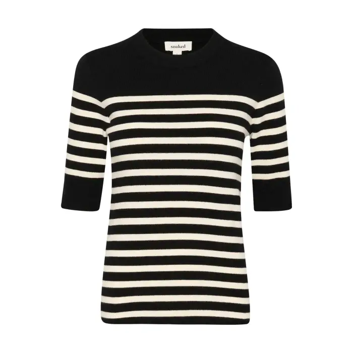 Soaked in Luxury Maglione a righe maniche a tre quarti donna Spina Noir