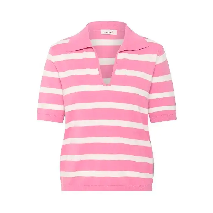 Polo a righe donna Soaked in Luxury Spina Blanc