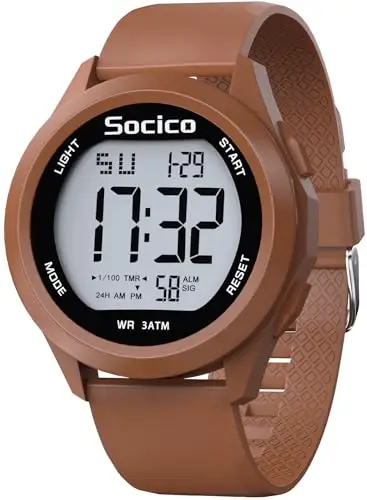 SOCICO Orologio Digitale Da Uomo, Sportivo, Militare, Impermeabile, Cronografo, Per Uomo, Con Illuminazione A Led