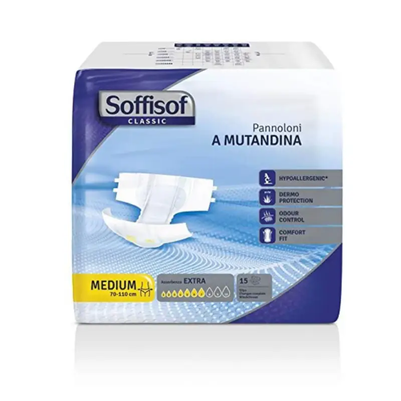 Soffisoft classic medium 70-110cm pannolini a mutandina 15pz