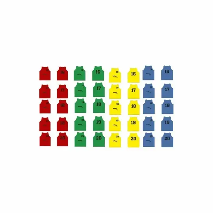 Softee Confezione da 5 canottiere numerate dal 16 al 20 Vert