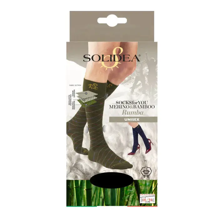 Solidea Socks For You Merino Bamboo Rumba Gambaletti 18 24mmHg Blu Navy 2M - Gambaletti a compressione