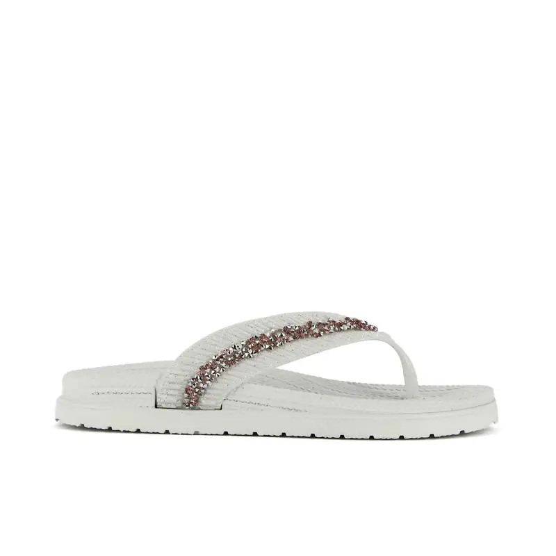 Ciabatte bianche in gomma da mare con strass