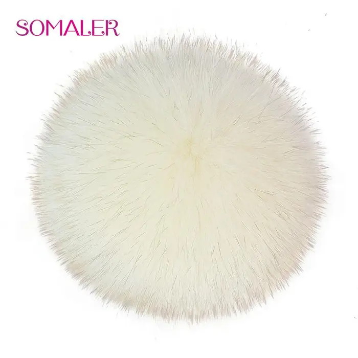 SOMALER Pompon in Vera Pelliccia per Cappelli Pompon in Vera Pelliccia di Volpe Accessori per Borse colore giallo chiaro