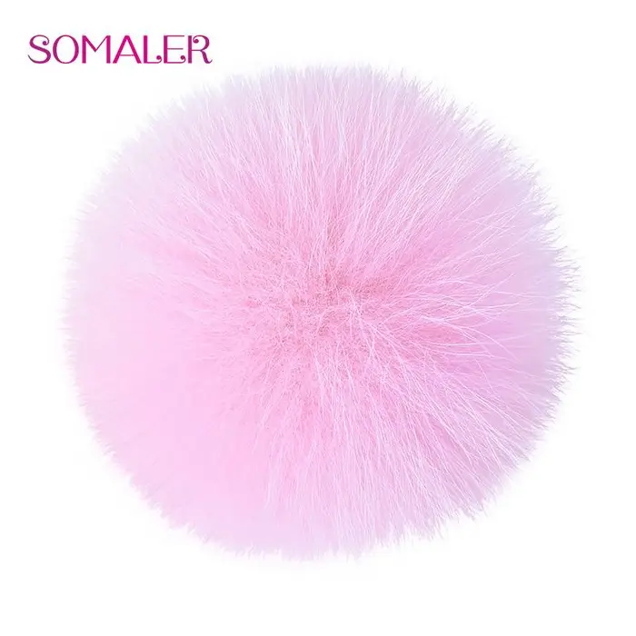 SOMALER Pompon in Vera Pelliccia per Cappelli Pompon in Vera Pelliccia di Volpe Accessori per Borse colore rosa chiaro