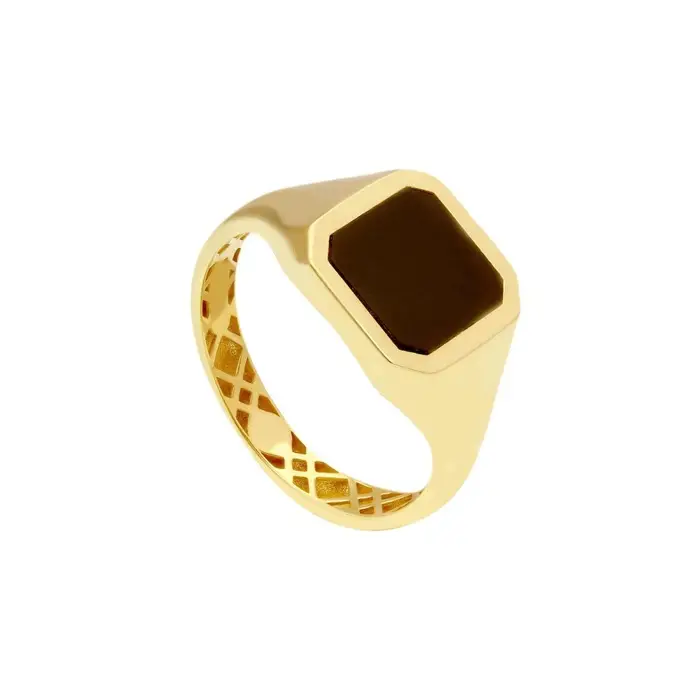 SONGA ANTONIO Anello Chevalier In Oro Giallo Con Onice