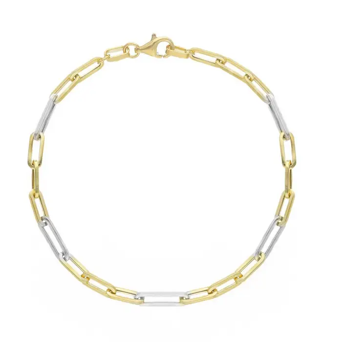 SONGA ANTONIO Bracciale Maglia Oro Giallo E Bianco