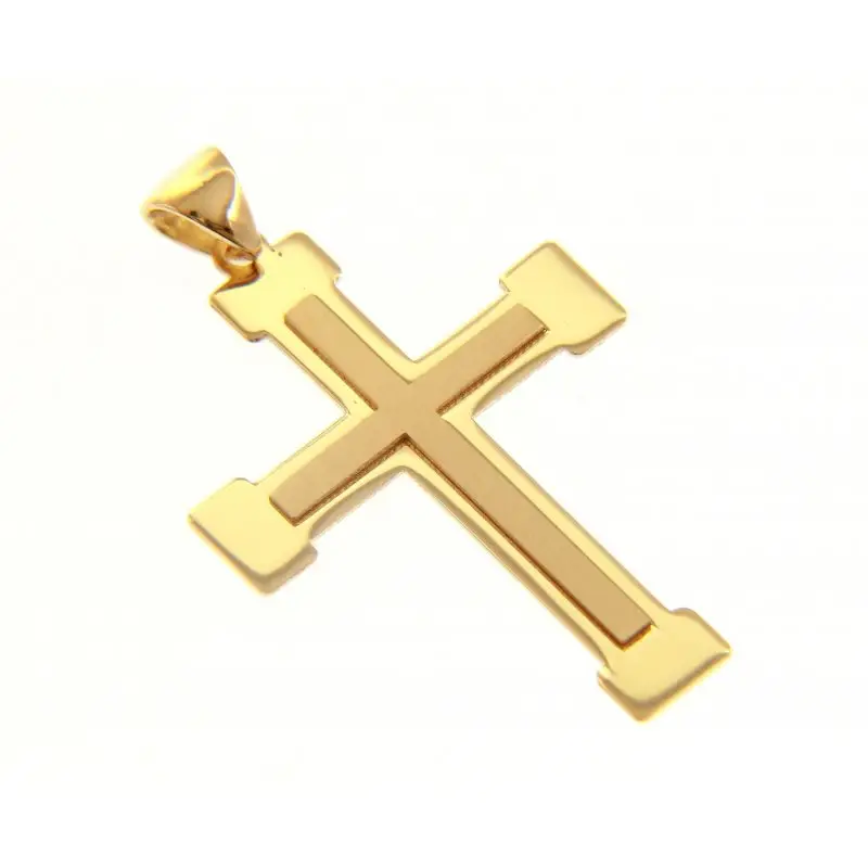 SONGA ANTONIO Croce In Oro Giallo Elegante Per Uomo E Donna