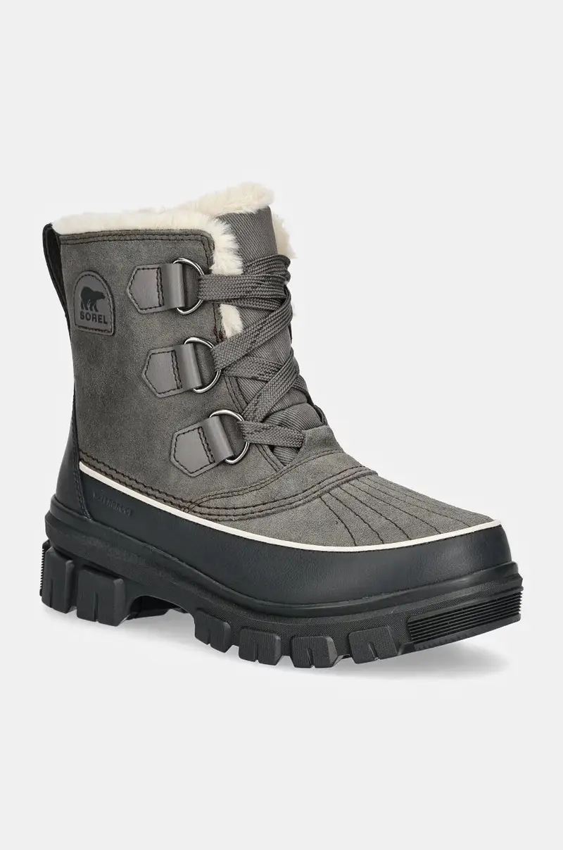 Sorel stivaletti alla caviglia in pelle TORINO V WP OUTDRY donna colore grigio 2106701052