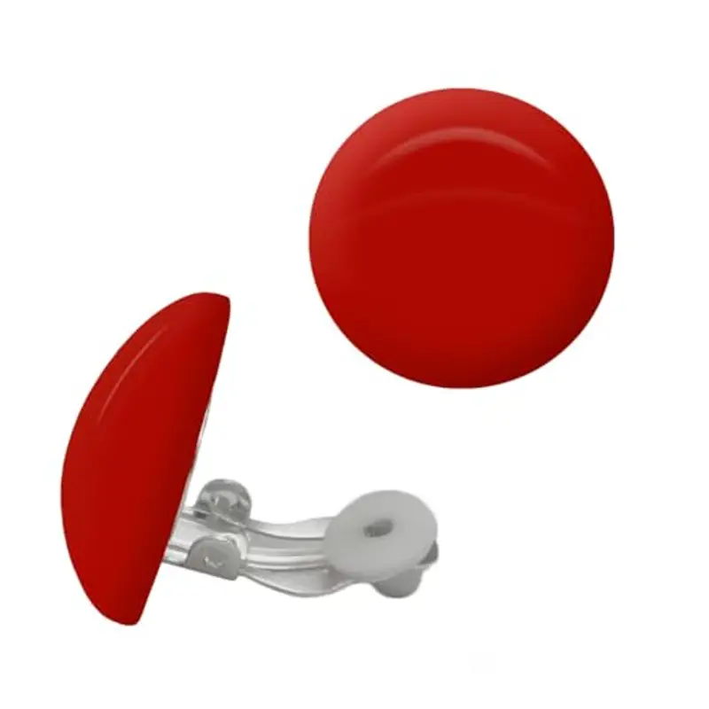 SoulCats Soul-Cats 1 Paio di Orecchini a Clip in plastica di Colore Rosso