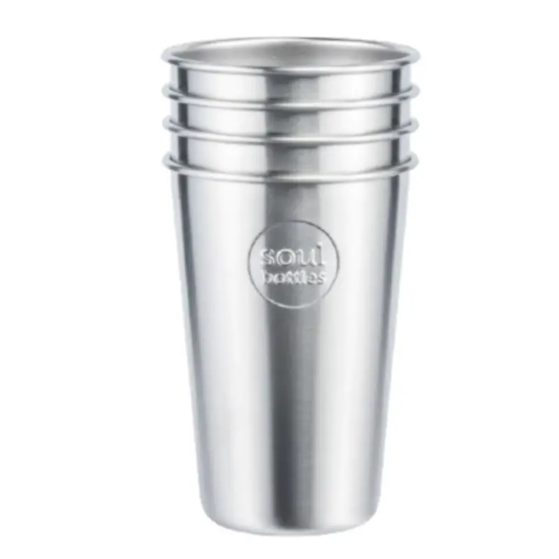Soulbottle Soulcup Steel, Capacità 4x 0, 4 l Bicchiere ecologico in acciaio