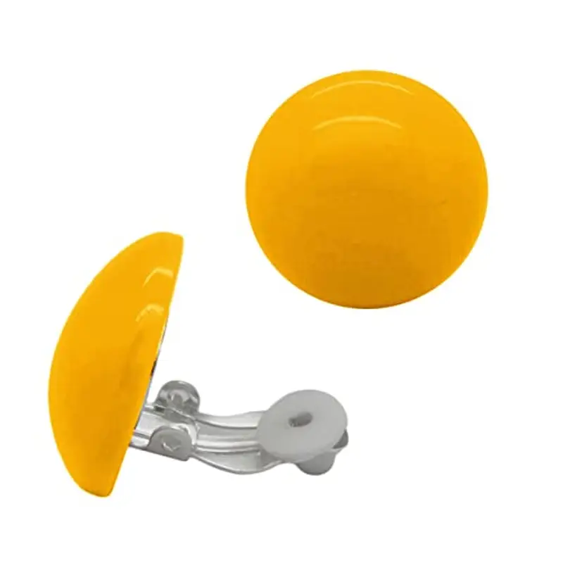 SoulCats 1 Paio di Orecchini a Clip in plastica di Colore Giallo